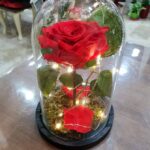 Καμπάνα με κόκκινο forever rose και λαμπάκια