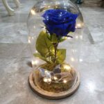 Καμπάνα με μπλε forever rose και λαμπάκια