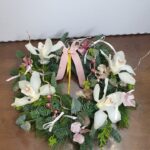 Χριστουγεννιάτικο στεφάνι ροζ-χρυσό