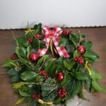 Χριστουγεννιάτικο στεφάνι κόκκινο-χρυσό