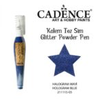 Glitter powder pen hologram blue
