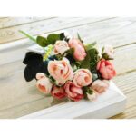 Μπουκέτο καμέλιες 30cm peach-beige