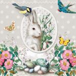 Χαρτοπετσέτα για decoupage, 1τεμ, White Rabbit Grey