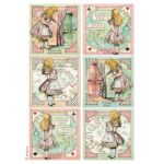Ριζόχαρτο Stamperia 21x29cm A4, Alice Cards