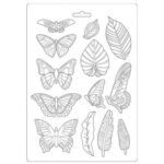 Καλούπι εύκαμπτο A4, 21x29cm, Stamperia, Amazonia leaves and butterflies
