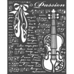 Thick stencil Stamperia 20x25cm, Passion, Violin