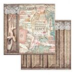 Χαρτί scrapbooking διπλής όψης 30x30cm Stamperia, Passion, Shoes of ballet
