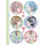 Ριζόχαρτο Stamperia 21x29cm A4, Fairy faces in spheres