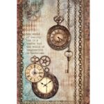 Ριζόχαρτο Stamperia 21x29cm, Clockwise clock and keys
