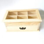 Μπιζουτιέρα ξύλινη με συρτάρι 23x13x10cm