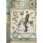Ριζόχαρτο Stamperia 21x29cm A4, Voyages Fantastiques Retro Bicycle