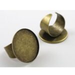 Δαχτυλίδι μεταλλικό Antique Bronze Round 25mm, 1 τεμ.