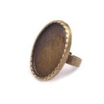 Δαχτυλίδι μεταλλικό Antique Oval 23x32mm