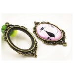 Μενταγιόν μεταλλικό Antique Bronze Oval 30x40mm, 1 τεμ.