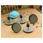 Σκουλαρίκια μεταλλικά Antique Bronze 12mm, 4 τεμ.