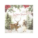 Χαρτοπετσέτα για decoupage, Τάρανδοι και Άγιος Βασίλης, 1 τεμ.