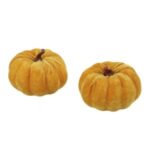 Κολοκύθα διακοσμητική από βελούδο κίτρινη 10,5cm