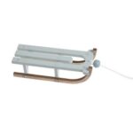 Έλκηθρο ξύλινο στολίδι, 12cm, white