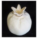 Ρόδι κεραμικό λευκό κλειστό 12 cm