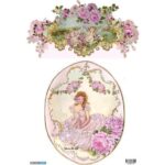 Ριζόχαρτo για ντεκουπάζ 30x40cm, Flower frame