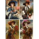 Ριζόχαρτo για ντεκουπάζ 30x40cm, Vintage ladies