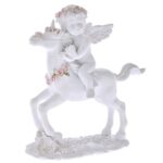 Λευκός πολυρεζιν άγγελος σε μονόκερο 14Χ6Χ15 εκ.