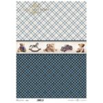 Ριζόχαρτο ITD, 30x40cm, Μπλε πλάγιο καρό, R0792L