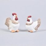 Κεραμική κότα και κόκορας 6x3x5cm