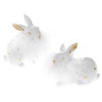 Διακοσμητικός  λευκός λαγός 8x6x10εκ.