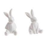 Λαγουδάκια κεραμικά λευκά, 2 τεμ, 7cm