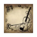 Χαρτοπετσέτα για Decoupage, Βιολί και λουλούδια, 1τεμ.