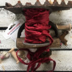 Κορδέλα old Vintage, Christmas Red, 1,2m