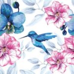 Χαρτοπετσέτα για Decoupage,Blue hummingbird, 1τεμ
