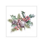 Χαρτοπετσέτα για decoupage, 1τεμ, Γκι και βατόμουρα