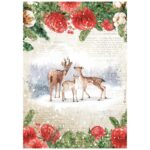 Ριζόχαρτο Stamperia 21x29cm, Romantic Cozy winter, Deers