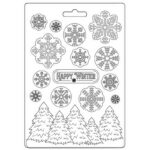 Καλούπι εύκαμπτο A5, 15x21cm, Stamperia, Happy Winter