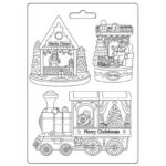 Καλούπι εύκαμπτο A5, 15x21cm, Stamperia, Santa Claus Train