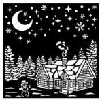 Thick Stencil Stamperia 18x18cm, Christmas Village