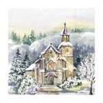 Χαρτοπετσέτα για decoupage, Εκκλησία στα χιόνια, 1 τεμ.