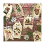 Χαρτοπετσέτα για decoupage, Χριστουγεννιάτικες ετικέτες, 1 τεμ.