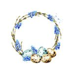 Χαρτοπετσέτα για decoupage, 1τεμ, Μωβ πασχαλινό στεφάνι με αυγά