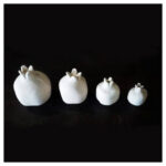 Ρόδι κεραμικό λευκό 9,5 xY10 cm