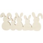 Ξύλινα διακοσμητικά λαγουδάκια, 30x11cm