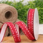 Δαντέλα βαμβακερή αυτοκόλλητη 1.5cm x 4.5m, Κόκκινη