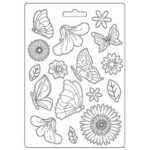 Καλούπι εύκαμπτο A5, 15x21cm, Stamperia, Create Happiness – Welcome Home, Butterfly