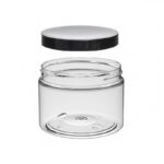 Βάζο PET διαφανές με μαύρο καπάκι 150ml