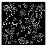 Thick Stencil Stamperia 18x18cm, Blue Dream, Lemon