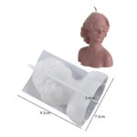 Καλούπι σιλικόνης, Προτομή γυναίκας με λουλούδια, 9.1×7.1×5.4cm