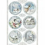 Ριζόχαρτο Stamperia 21X29cm, Winters Tale Circles