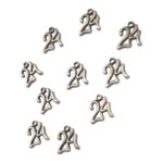 Μεταλλικό γούρι ασημί 2024, 1.5×1.8cm